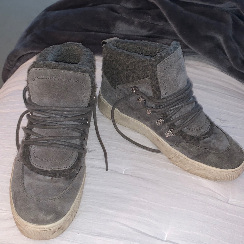 Marc Fisher Sana Shearling Lace Sneaker Boots